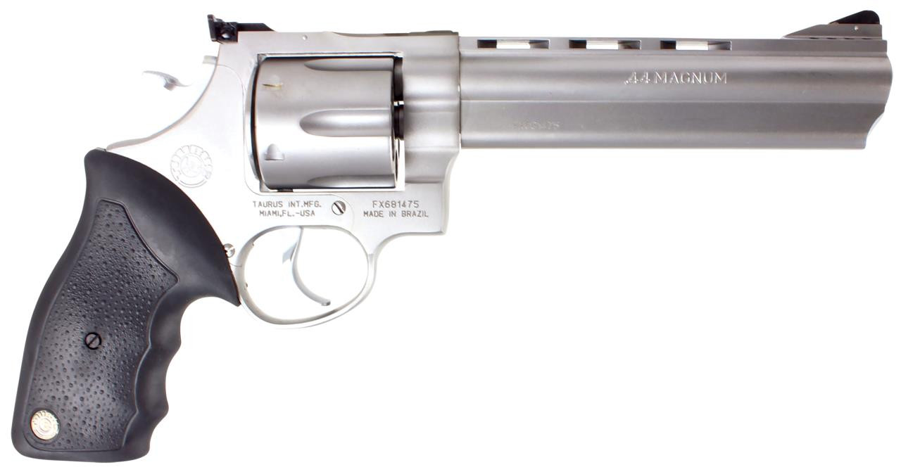 Taurus 2440069 Model 44  44RemMag 6.5" Ported 6rd Rubber Grip Matte Stainless - 725327204046