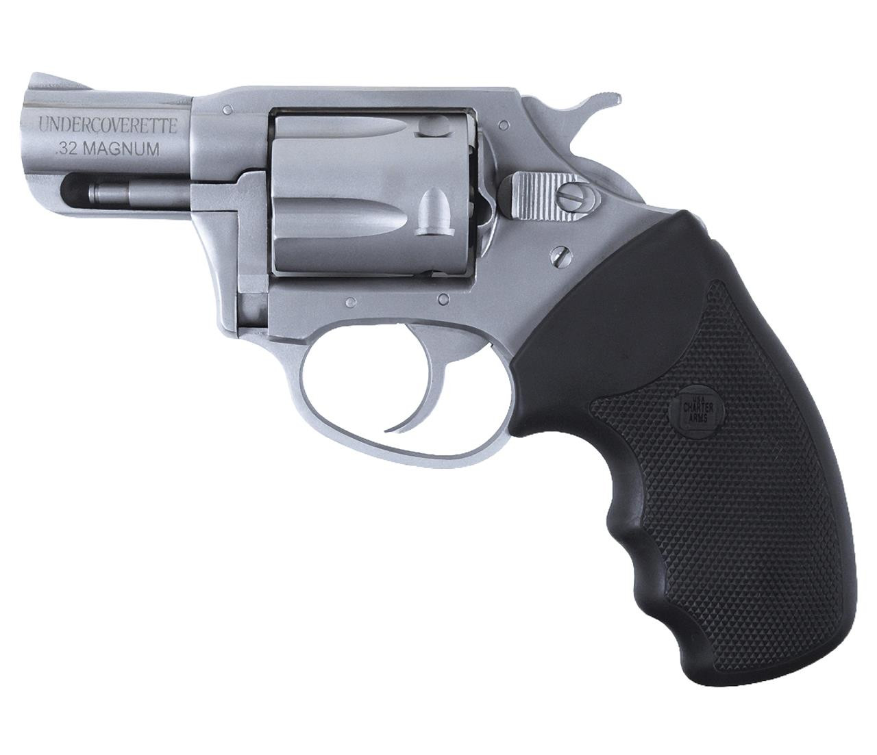 Charter Arms 73220 Undercoverette Stainless Single/Double 32 Harrington & Richardson Magnum 2" 5 Black Rubber Stainless - 678958732207