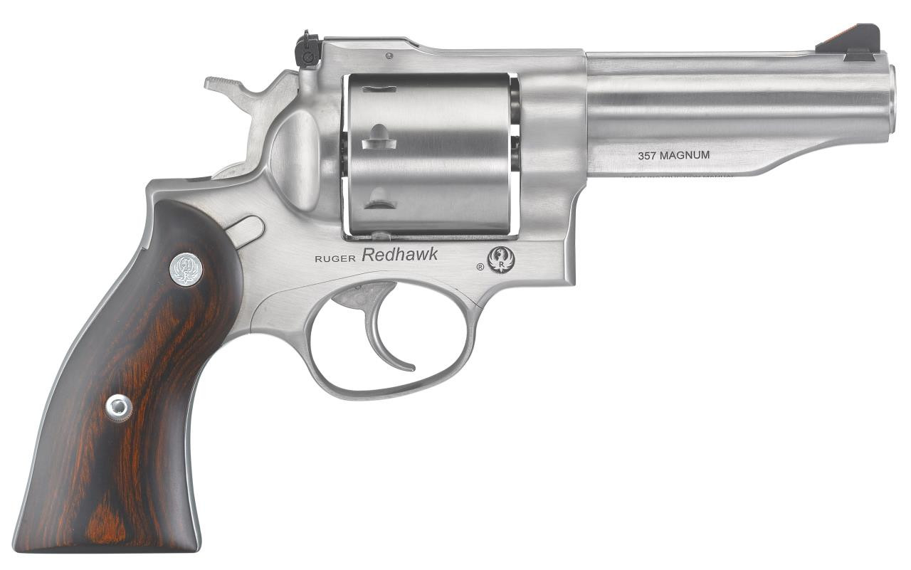 Ruger 5059 Redhawk Stainless Single/Double 357 Magnum 4.2" 8 rd Hardwood Grip Stainless Steel - 736676050598