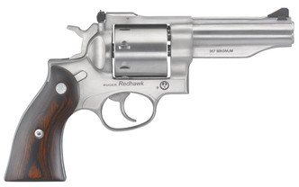 Ruger 5059 Redhawk Stainless Single/Double 357 Magnum 4.2" 8 rd Hardwood Grip Stainless Steel - 736676050598