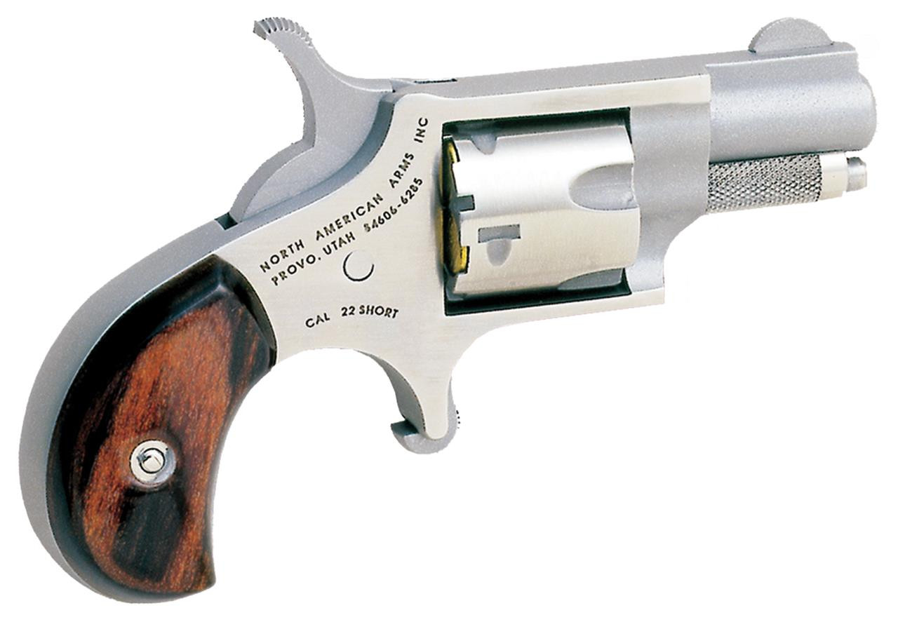 NAA 22S 22 Short Rosewood Grip Single 22 Short 1.1" 5 Rosewood Stainless - 744253000331