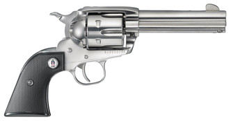 Ruger 5133 Vaquero SASS Single 357 Magnum 4.62" 6 rd Black Synthetic Grip Stainless Steel - 736676051335