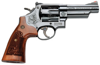 Smith & Wesson 150783 29 Machine Engraved Single/Double 44 Remington Magnum 4" 6 rd Wood Engraved Grip Blued - 221881422426