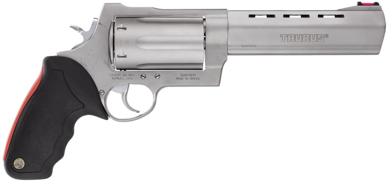 Taurus 2513069 513 Raging Judge Single/Double 45 Colt (LC)/454 Casull/410 6.5" 6 rd Black Rubber Cushion Inset Grip Stainless Steel - 725327608264