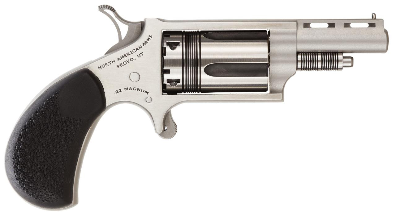 NAA 22MCTW 22 Magnum The Wasp with 22 LR Cylinder Single 22 Winchester Magnum Rimfire (WMR) 1.6" 5 Black Rubber Stainless - 744253002304