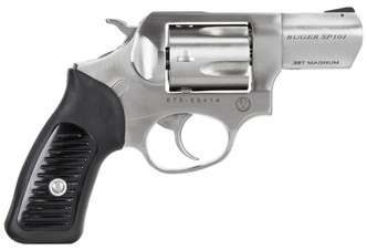 Ruger 5718 SP101 Standard Single/Double 357 Magnum 2.25" 5 rd Black Rubber w/Synthetic Insert Grip Stainless Steel - 736676057184