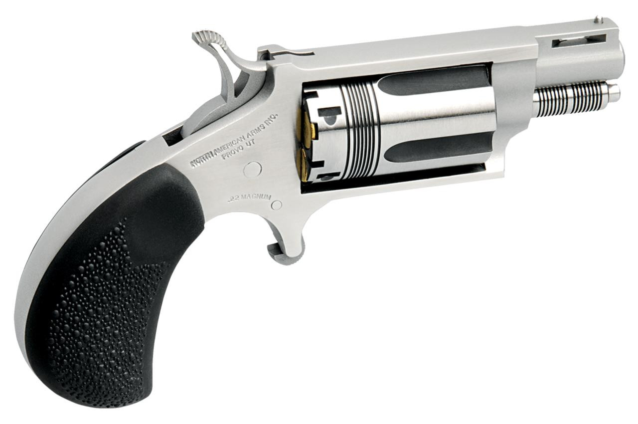 NAA NAA22MSTW 22 Magnum The Wasp Single 22 Winchester Magnum Rimfire (WMR) 1.1" 5 Black Rubber Stainless - 744253002328