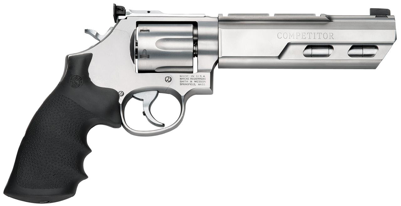 Smith & Wesson 170320 629 Competitor Single/Double 44 Remington Magnum 6" 6 rd Black Hogue Rubber Grip Stainless - 221887032070