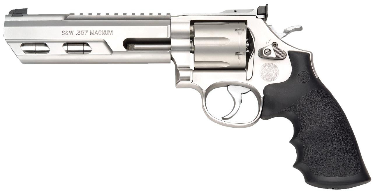Smith & Wesson 170319 686 Competitor Single/Double 357 Magnum 6" 6 rd Black Hogue Rubber Grip Stainless Steel - 221887031912