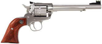 Ruger 8150 Single-Nine Single 22 Winchester Magnum Rimfire (WMR) 6.5" 9 rd Hardwood Grip Stainless Steel - 736676081509