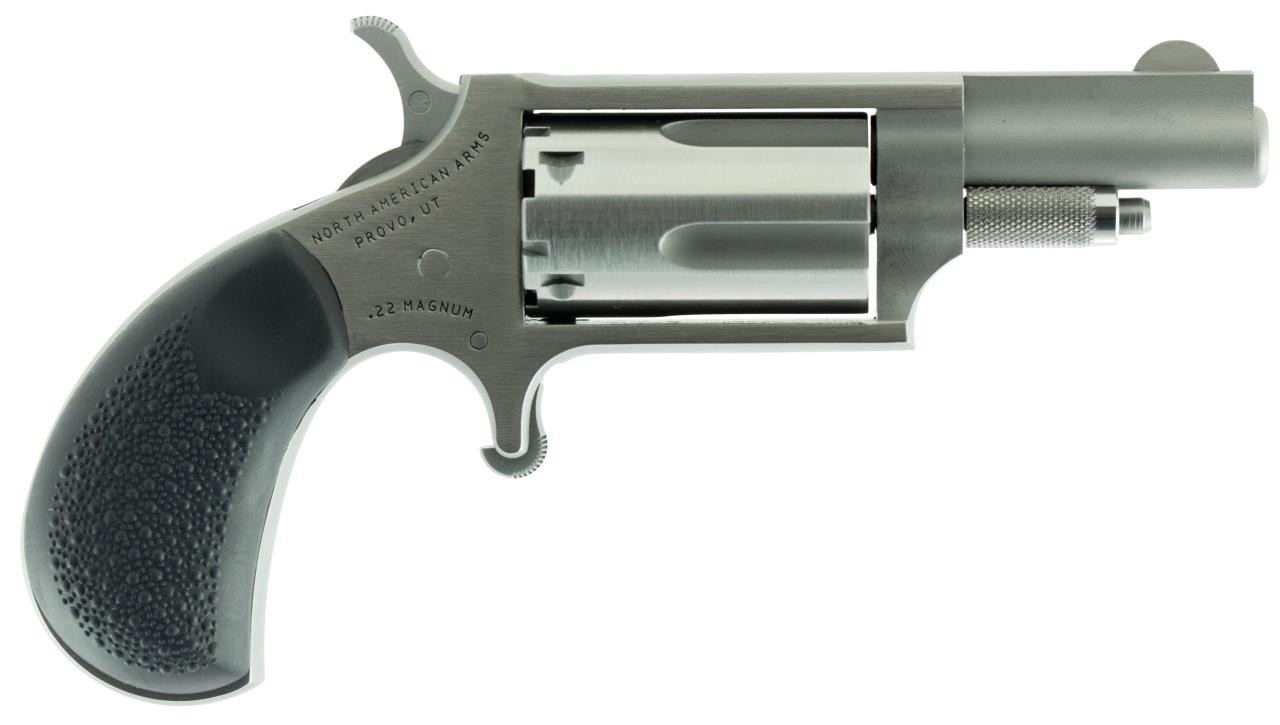 NAA NAA22MGRC 22 Magnum Rubber Grip Single 22 Winchester Magnum Rimfire (WMR) 1.625" 5 Black Rubber Stainless - 744253001673