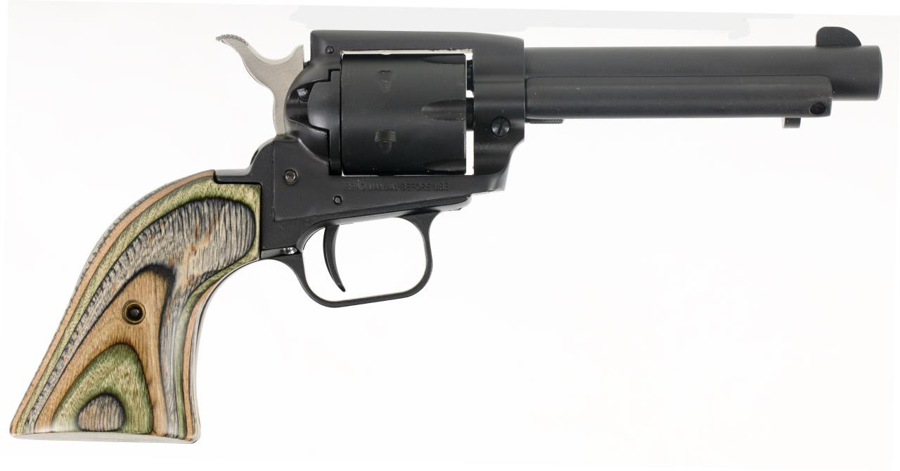 Heritage Mfg SRR22MBS4 Rough Rider Small Bore Single 22 Long Rifle/22 WMR 4.75" 6 FS Camo Laminate Black Satin - 727962502211
