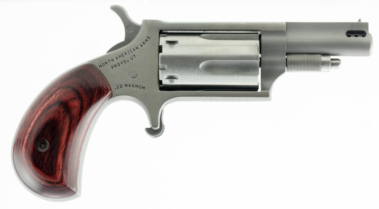 NAA 22MCP 22 Magnum Ported 1.625" with 22 LR Cylinder Single 22 Winchester Magnum Rimfire (WMR) 1.6" 5 Wood Stainless - 744253002175