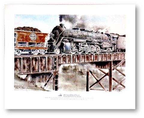 "Duluth Missabe & Iron Range #506 pushes hard helping move a long, loaded train from the mine to the ore dock" Print by Steve Krueger
