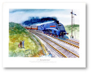 National Railroad Museum® - Dwight D. Eisenhower Locomotive Races Across the English Countryside Print by Gil Reid