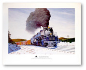 National Railroad Museum® - "Union Pacific Railroad 'Big Boy' #4017 smokes eastbound on a cold winter day." Print by Russ Porter