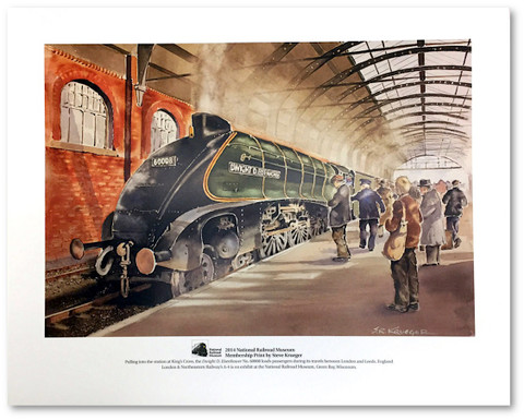 Dwight D. Eisenhower Locomotive Pulls Into The Station at King's Cross Print by Steve Krueger