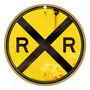 Rusty Railroad Crossing (RXR) Wooden Plaque