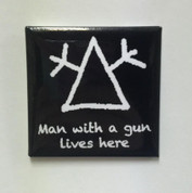 Hobo Symbol Magnet: "Man With A Gun Lives Here"