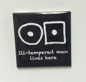 Hobo Symbol Magnet: "Ill-tempered Man Lives Here"