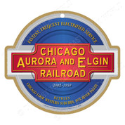 Chicago, Aurora, and Elgin Railroad Wooden Plaque