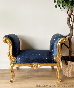 Vintage French Parisian Louis Style Gilt Love Seat Settee - FR088