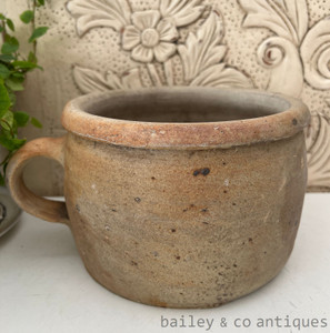 Antique French Rare Earthenware Stoneware Confit Pot - B07722