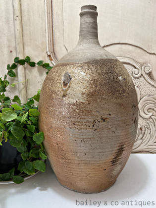 Antique French Rare Earthenware Large Wine Oil Jug Bottle Urn - B07726