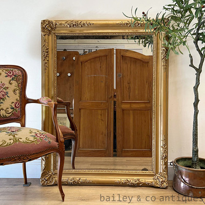 Antique French Gilt Parisian Louis Style Large Ornate Mirror - FR045