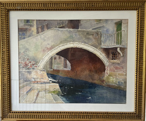 Antique French Large Aquarelle by Pierre Vignal Framed & Signed - SF148Vignal