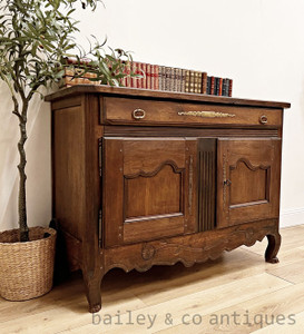 Antique Rare French Provincial Rustic Buffet Sideboard - FR052