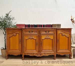 Vintage French Buffet Sideboard Louis Style Carved - C210