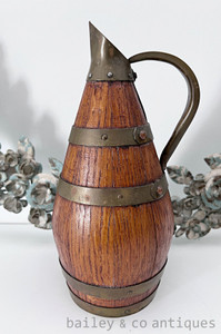 Vintage French Wooden Wine or Cider Pitcher - E438