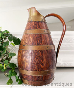Vintage French Wooden Wine Cider Pitcher Stamped Geraud Lafitte - E412a 
