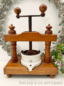 Antique French Duck Press JG for French Cuisine - E442