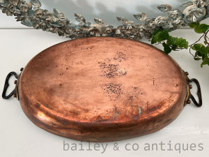 Antique French Oval Cooking Pan or Baking Dish Stamped 30 - E457