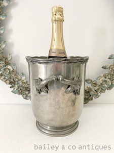 An Antique French Stamped Pewter Champagne Wine Bucket - E516
