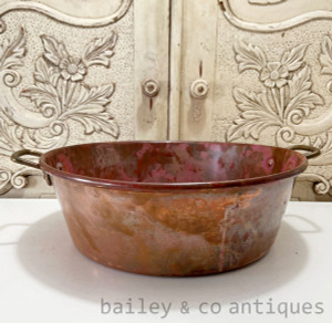 Antique French Copper Jam Pan Confiture Basin - E333 