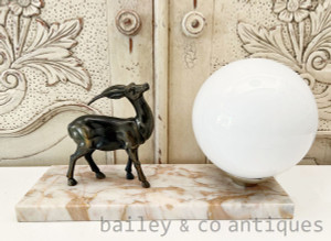 A Vintage French Marble Based Gazelle Table Lamp - E307