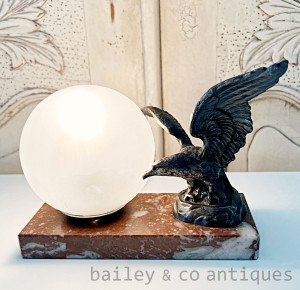 A Vintage French Marble Based Eagle Table Lamp - E353