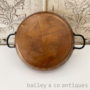 An Antique French Copper Lined Cooking Pan Saucepan - E363