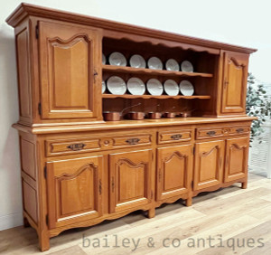 A Massive Vintage French Louis Style Dresser Sideboard Kitchen Dining - D114