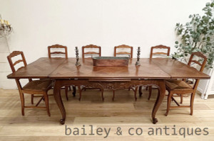 An Antique French Louis XV Style Oak Extension Dining Table Seats 10 - C248