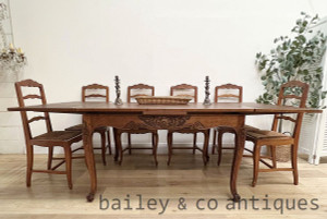 An Antique French Louis XV Style Oak Extension Dining Table Seats 10 - D071