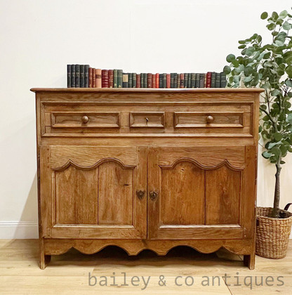 A Rare Antique French Oak Rustic Farmhouse Buffet Early 19th Century - D100