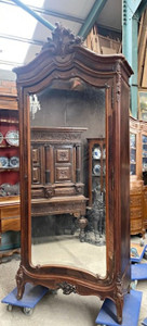 An Antique French Louis XV Style Walnut Armoire - D078