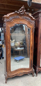 An Antique French Louis XV Style Walnut Armoire - D079