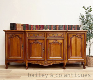 A Vintage French Sideboard Buffet Louis Style Stepped Front - E072