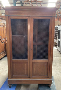 An Antique French Meshed Doors Vitrine Bookcase - D107