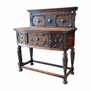 An Antique French Carved Oak Buffet Console Table - E168